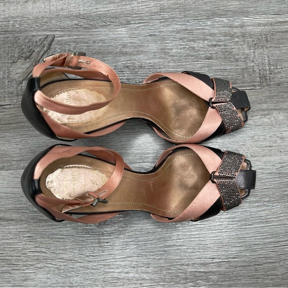 Rene Caovilla Satin Heels with Swarovski Crystals Pink/Brown Size 40 or US10 - Picture 2 of 9
